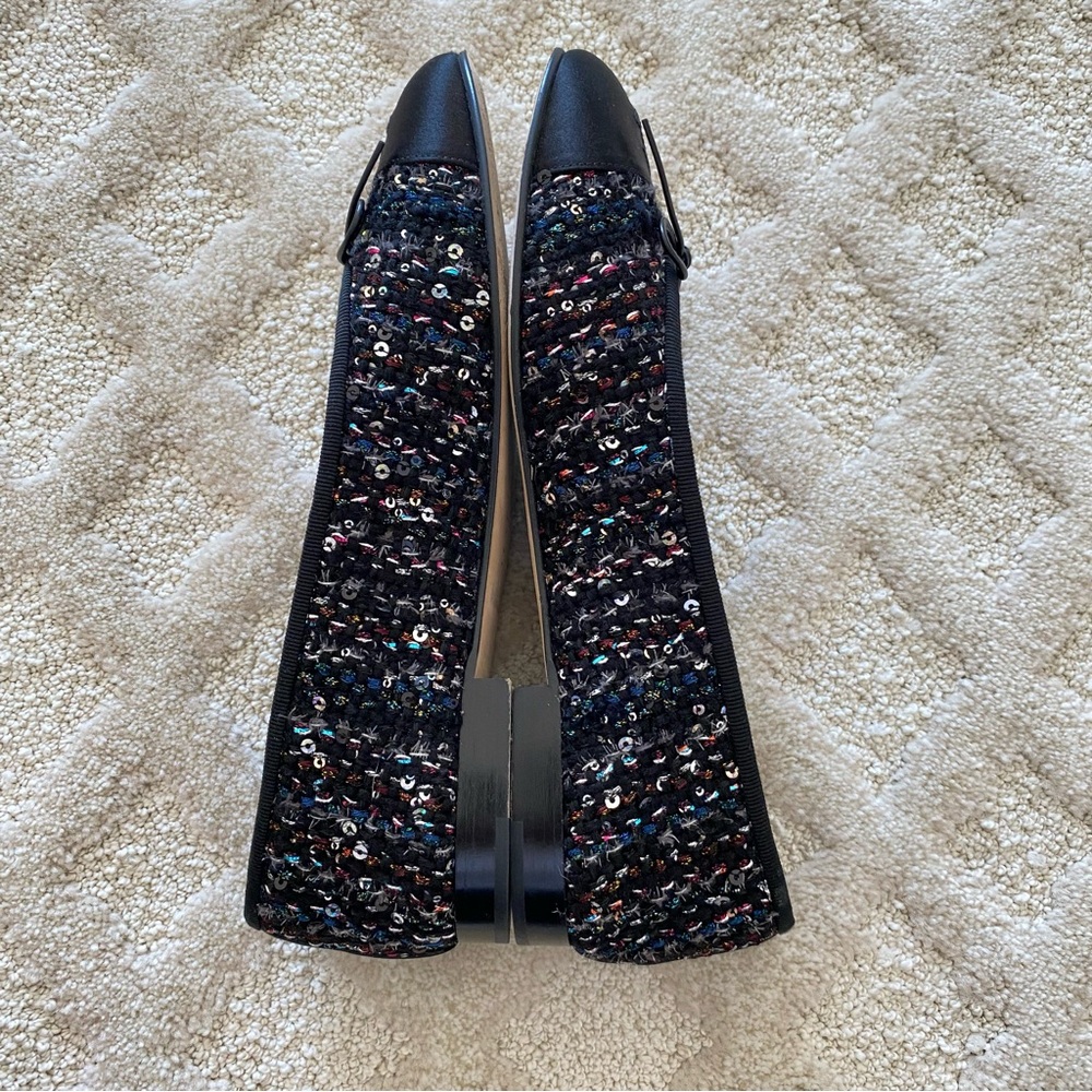 CHANEL 🖤 Boucle with Sequin Flats EU 39c - Picture 8 of 16